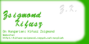 zsigmond kifusz business card